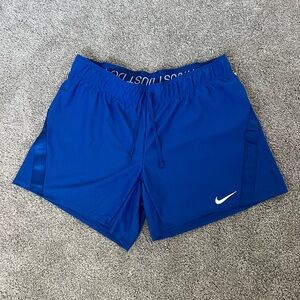 Nike Blue Athletic Shorts Lightweight Dri-Fit Woman’s M with Blue Stripe on Side